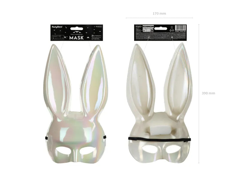 Orecchie di coniglio Maschera Bianco Iridescente