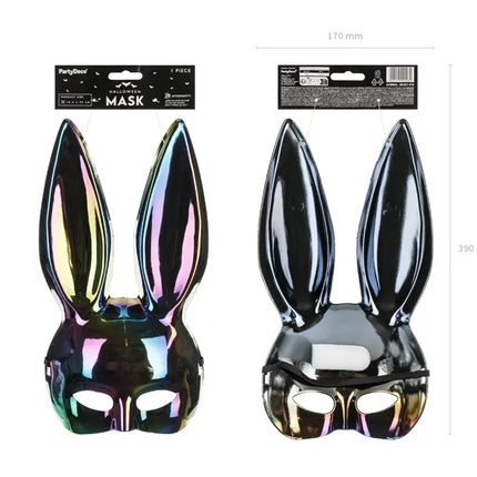 Orecchie di coniglio Maschera nera iridescente