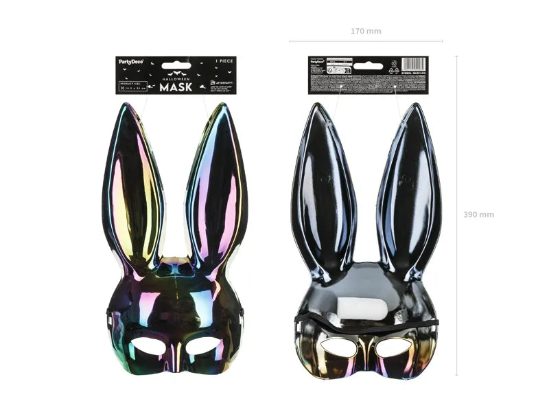 Orecchie di coniglio Maschera nera iridescente