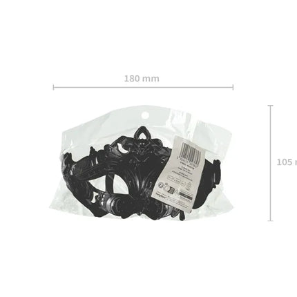 Maschera di Carnevale, 17x9 cm, nera