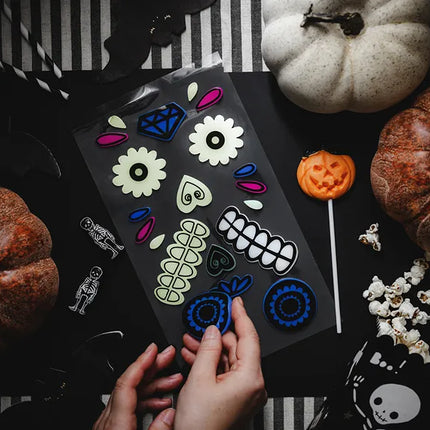 Adesivi Dia De Los Muertos Gel Glow In The Dark 2 pezzi