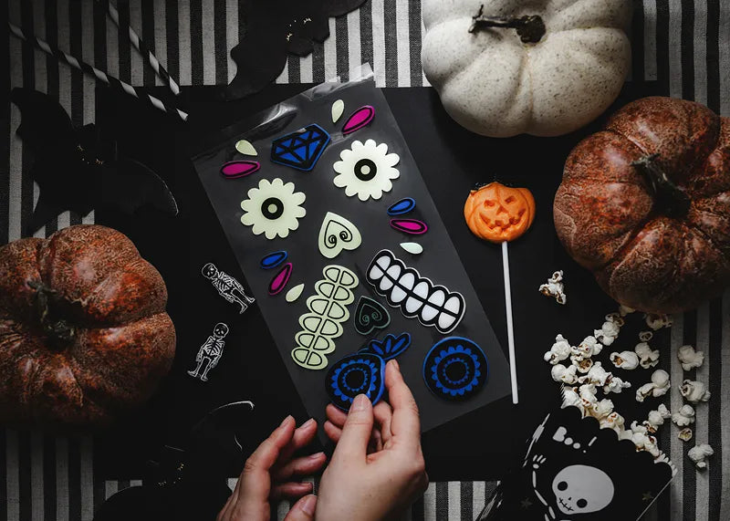 Adesivi Dia De Los Muertos Gel Glow In The Dark 2 pezzi