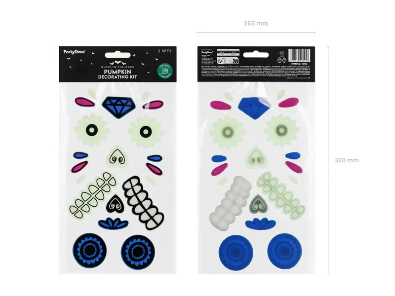 Adesivi Dia De Los Muertos Gel Glow In The Dark 2 pezzi