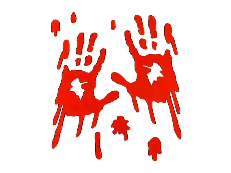 Adesivo per finestra Halloween Mani insanguinate rosse 24,5 cm