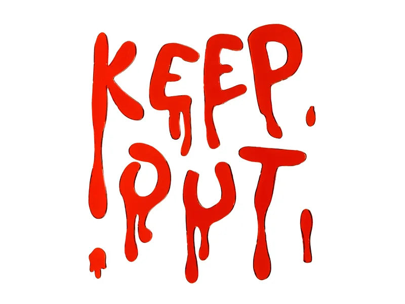 Adesivo per finestra di Halloween rosso Keep Out 18 cm