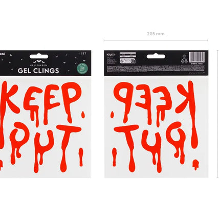 Adesivo per finestra di Halloween rosso Keep Out 18 cm