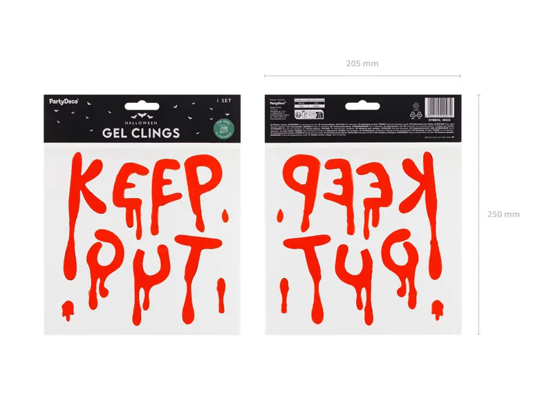Adesivo per finestra di Halloween rosso Keep Out 18 cm