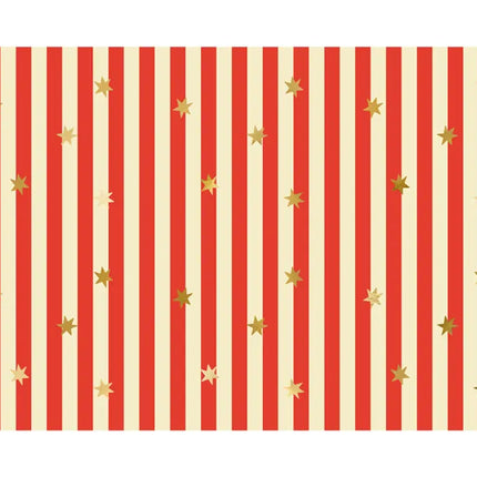 Tovaglia Circus Carta a righe bianche e rosse 1,8 m