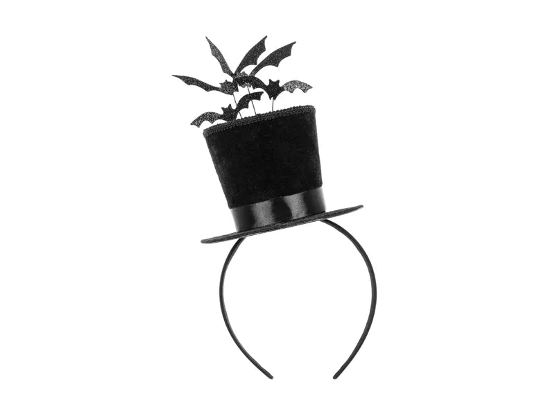 Cappello cerchietto nero con pipistrelli