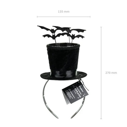 Cappello cerchietto nero con pipistrelli