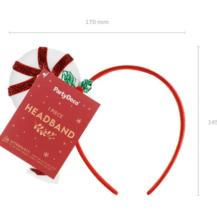 Cerchietto Candy Cane, 18,5x15,5 cm, misto