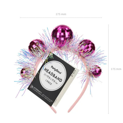 Cerchietto Disco 70S Rosa Discoballs