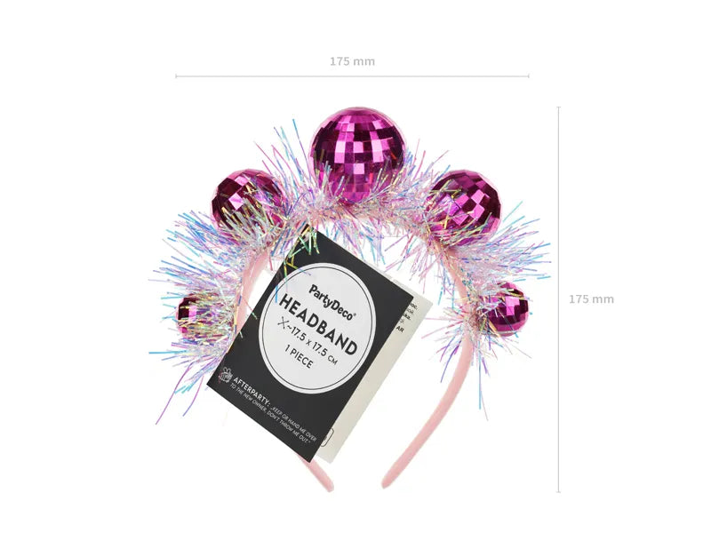 Cerchietto Disco 70S Rosa Discoballs
