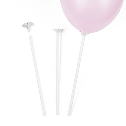Bastoncini per palloncini bianchi 30cm 100pz