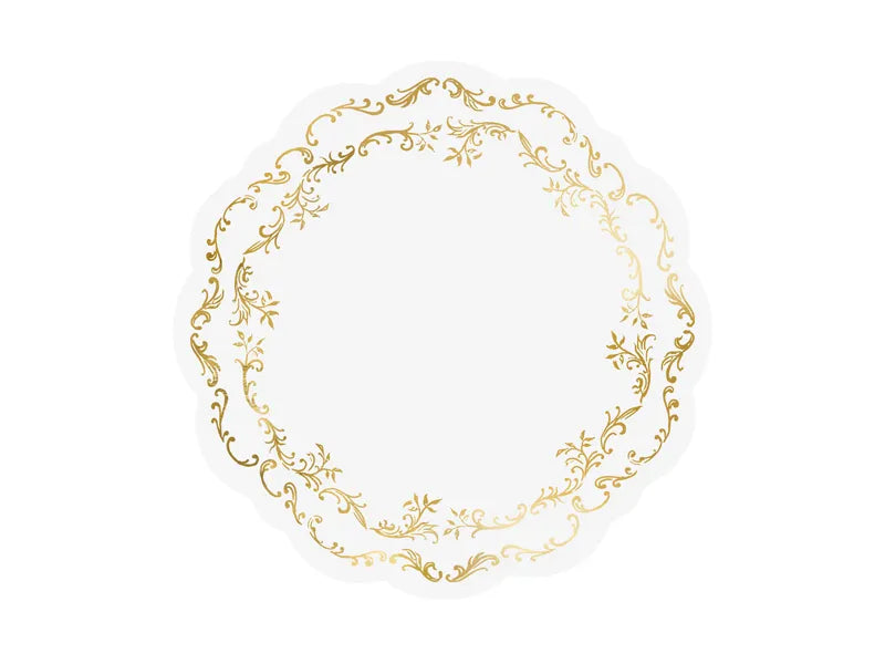 Tovagliette bianche dorate 35,5 cm 6 pezzi