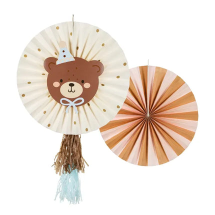 Ventagli di carta a forma di orso da 30 cm