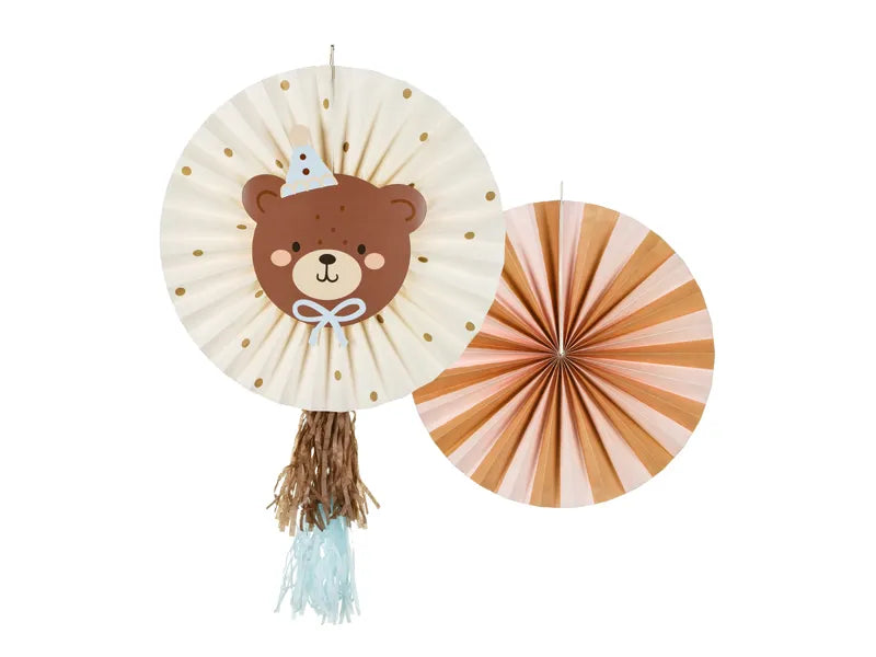 Ventagli di carta a forma di orso da 30 cm