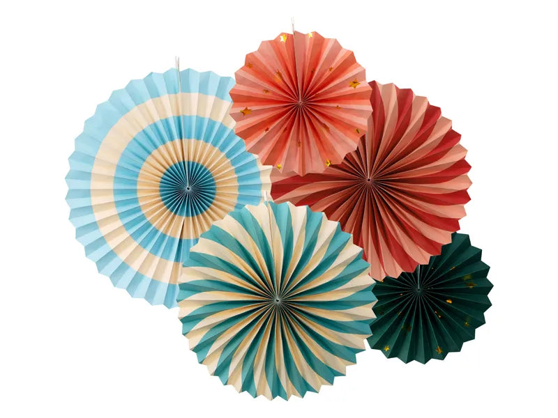 Ventagli di carta colorata 5 pezzi