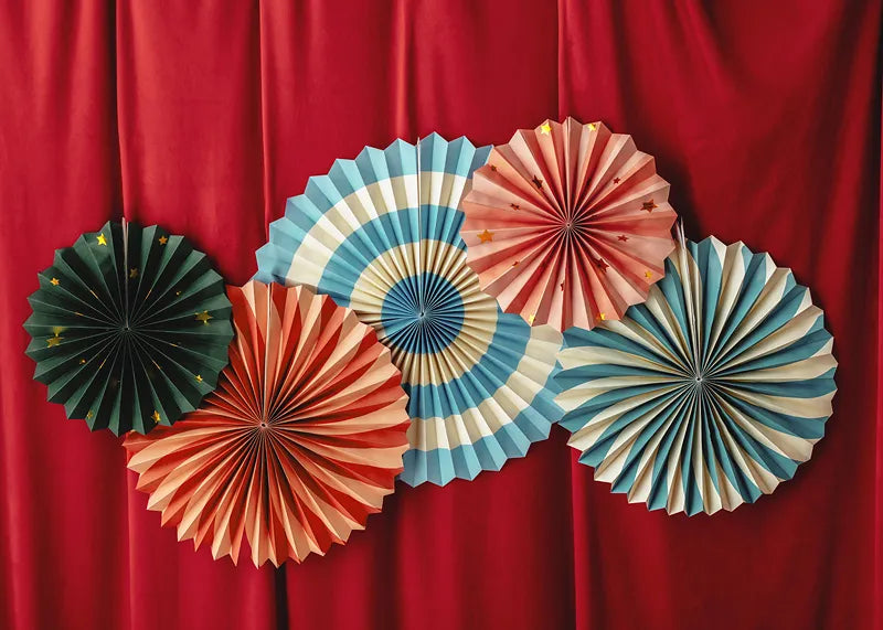 Ventagli di carta colorata 5 pezzi