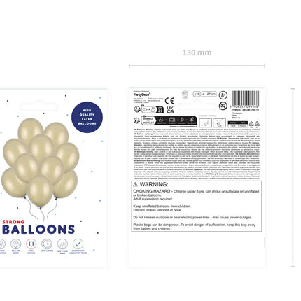 Palloncini oro metallizzati a freddo 27cm 10pz