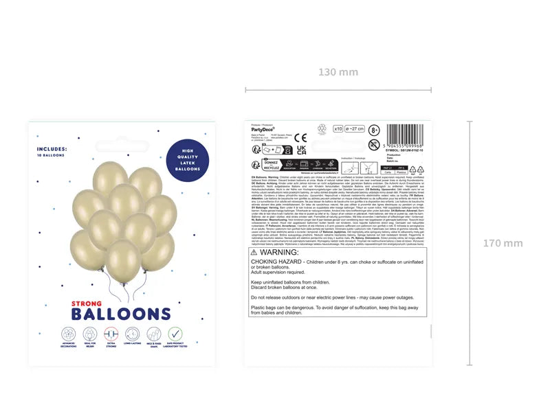 Palloncini oro metallizzati a freddo 27cm 10pz