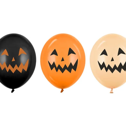 Palloncini Halloween Zucche Nero Arancione 30cm 50pz