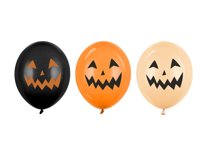 Palloncini Halloween Zucche Nero Arancione 30cm 50pz