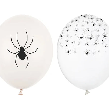 Palloncini Halloween Ragni bianchi e neri 30cm 50pz