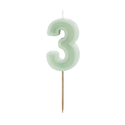 Candela 3 anni Verde menta 10 cm