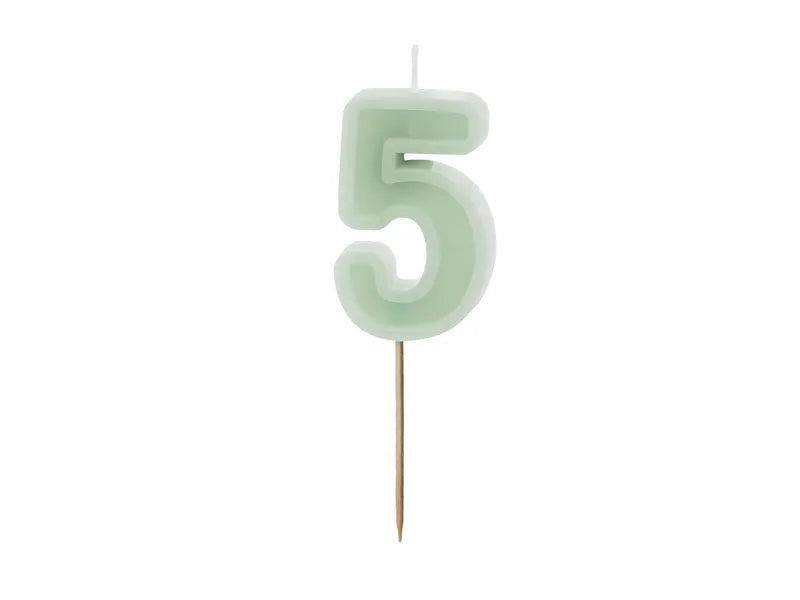 Candela 5 anni Verde menta 10 cm