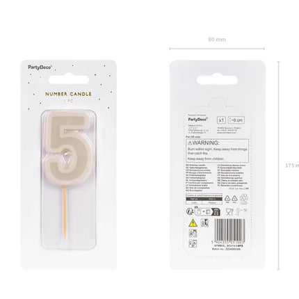 Candela 5 anni Beige 10cm