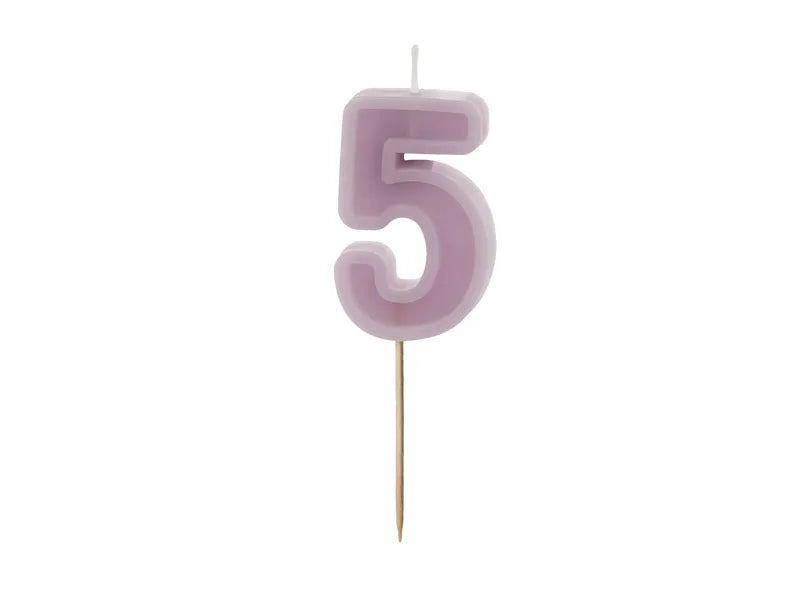 Candela 5 anni viola 10 cm