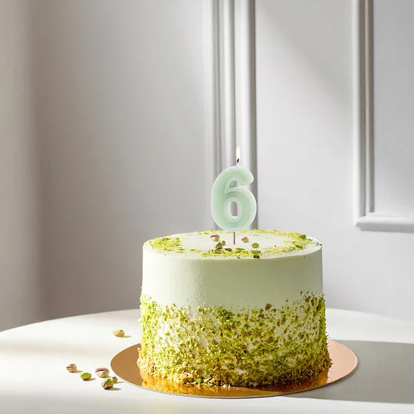 Candela 6 anni Verde menta 10 cm
