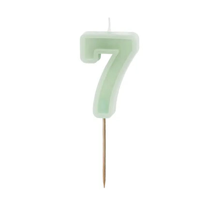 Candela 7 anni Verde menta 10 cm