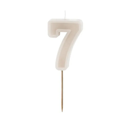 Candela 7 anni grigia 10 cm