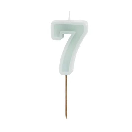 Candela 7 anni verde 10 cm