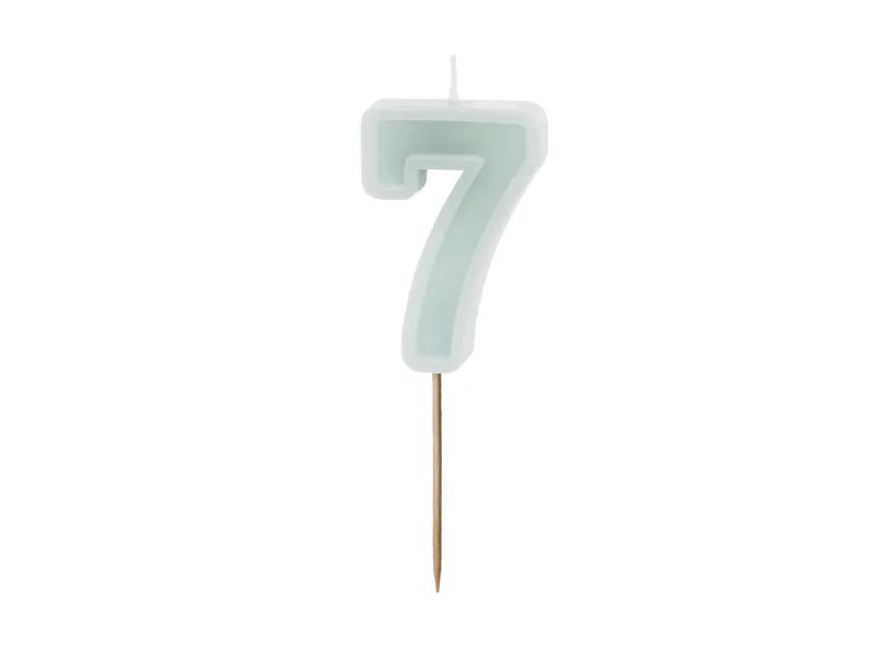 Candela 7 anni verde 10 cm
