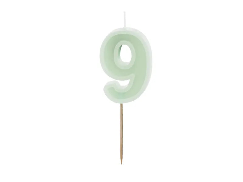 Candela 9 anni Verde menta 10 cm