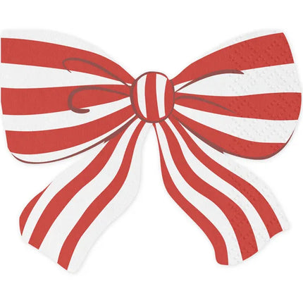 Tovaglioli a fiocco rosso bianco 16cm 12pz