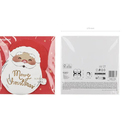 Tovaglioli di Natale Babbo Natale 16cm 12pz