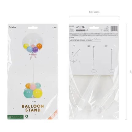 Supporto per palloncini bianco in plastica 72 cm
