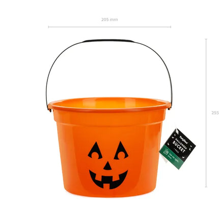 Secchio di Halloween Zucca arancione 20,5 cm