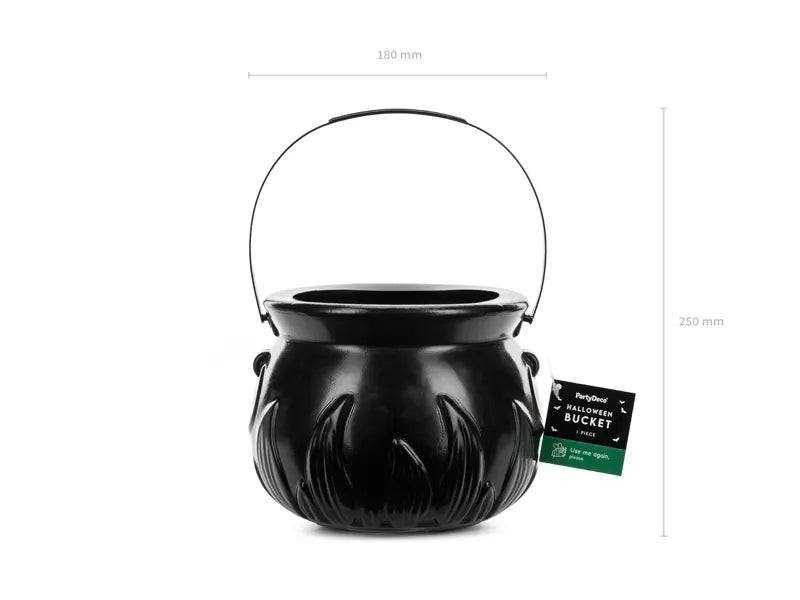 Secchio di Halloween Cauldron nero 18 cm