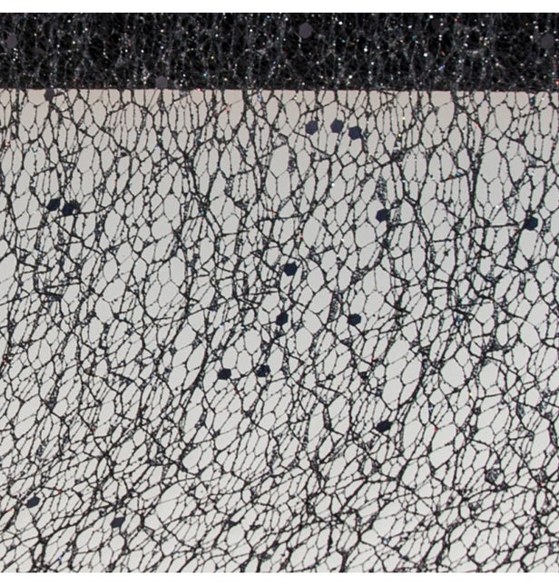 NASTRO DA TAVOLO NERO GLITTERATO 10CM X 5M