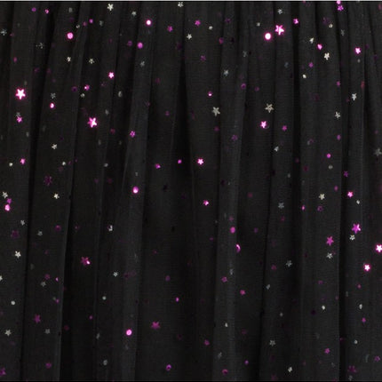 Abito Tule Rok da donna, nero con paillettes viola