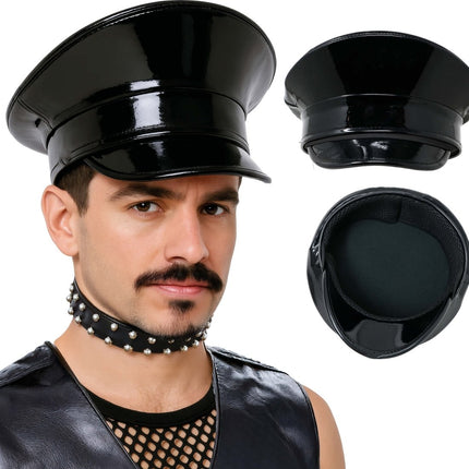 Black pvc cap hq van Fiestas Guirca koop je bij Partywinkel