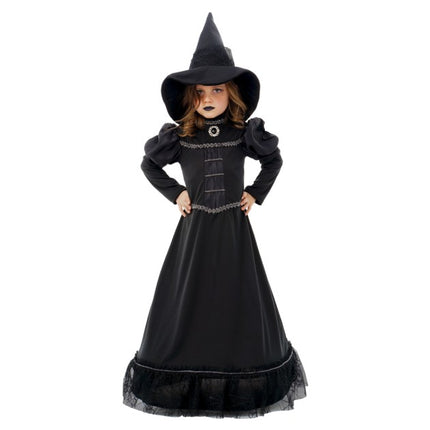 Costume da strega nera per bambini, 2 pezzi