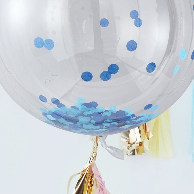Blauw Confetti Ballon 91cm van Ginger Ray koop je bij Partywinkel