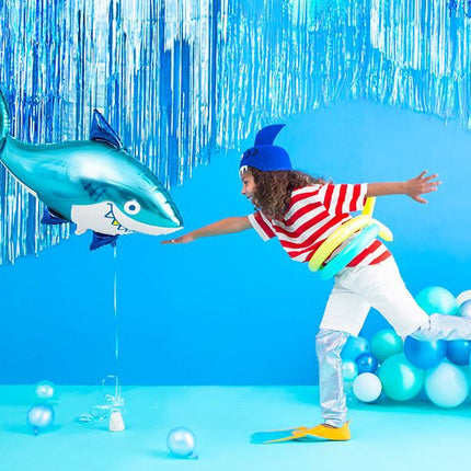 Blauw Deurgordijn 2,5m van Partydeco koop je bij Partywinkel