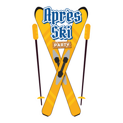 Blauw Gele Deurbord Apres Ski 90cm van Paper Dreams koop je bij Partywinkel